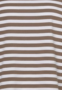 ONLY ONLLIVINA STRIPE - Triko s potiskem - walnut/white