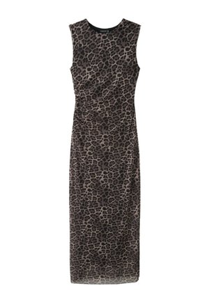 Stradivarius, SLEEVELESS MESH MIDI DRESS - Robe de jour - mottled dark brown