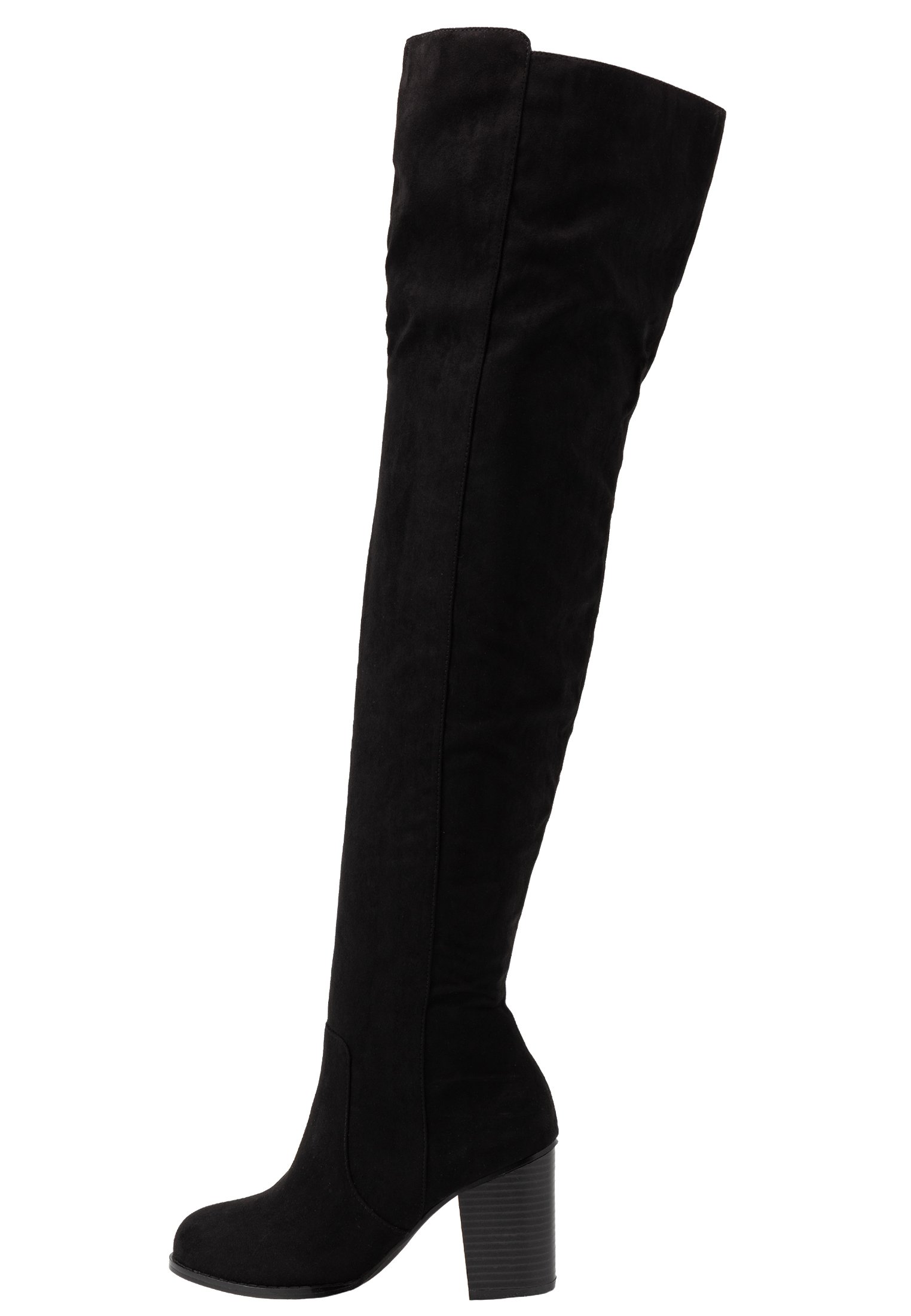 THIGH HIGH WOOD HEEL Overknee laarzen black THIGH HIGH WOOD HEEL Overknee laarzen black