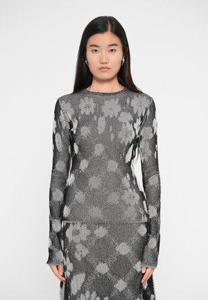 ILLUSION LONG SLEEVE FITTED - T-shirt à manches longues - black/white