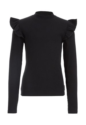 WE Fashion MET RUCHES - Strickpullover - black