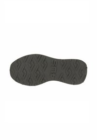 Suola di scarpa in gomma nera con un motivo testurizzato che presenta design a zigzag e il testo "4US" in rilievo.