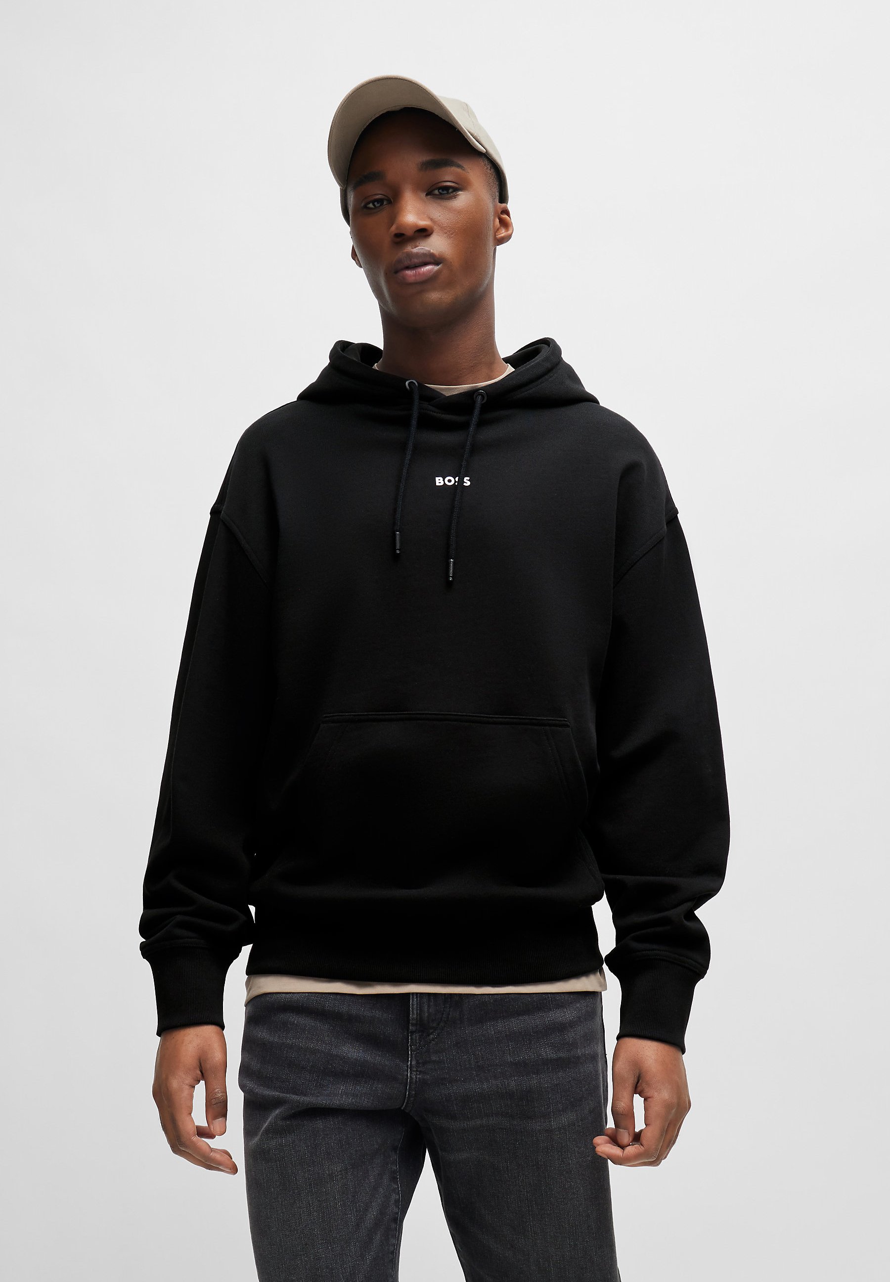 BOSS: Felpa in misto cotone - Nero | Felpa Boss 50486853 online su