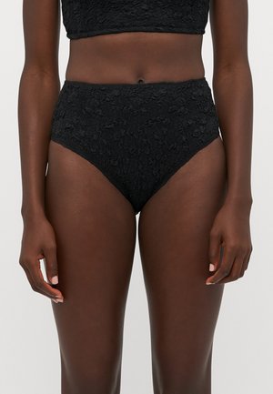 SLONE SOLID SMOCKED HIGH WAISTED BOTTOM - Braguita de bikini - black