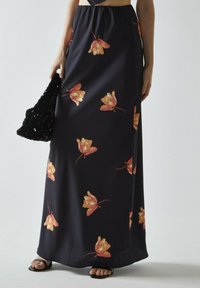 Glamorous BIAS-CUT - Gonna lunga - black orange flower