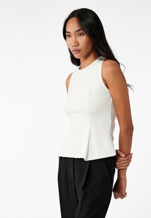 SLEEVELESS PEPLUM - Blouse - beige