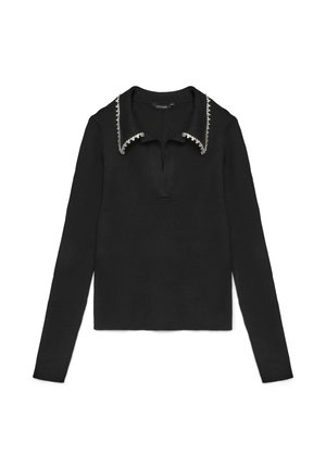 CON STRASS - Polo - ultrablack