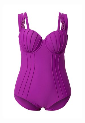 Ulla Popken, BADEANZUG, BÜGEL-CUPS, BIESEN, DOPPELTRÄGER - Costume da bagno - berry