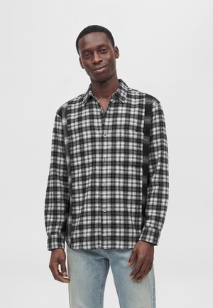 Mads Nørgaard, BRUSHED MARCEL MIX SHIRT - Риза - black/white