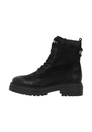 Enkellaarsjes met plateauzool - black