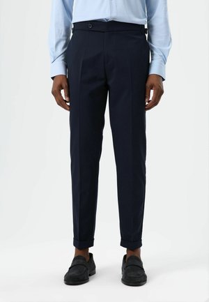 DOUBLE FRONT PLEATS - Stoffhose - navy