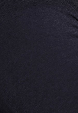 Tejido de color azul marino oscuro, con una textura suave, ligeramente elástico, con una superficie lisa y uniforme sin patrones visibles ni detalles de hardware.