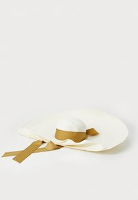 UPCYCLED GLAMOUR PANAMA HAT - Klobouk - white straw / khaki medium width band