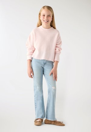 Terranova, PANTALONE JEANS LUNGO CON ROTTURE - Jeans bootcut - var blu denim chiaro