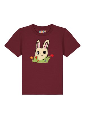OSTERHASE MIT BLUMEN - T-shirt imprimé - burgundy