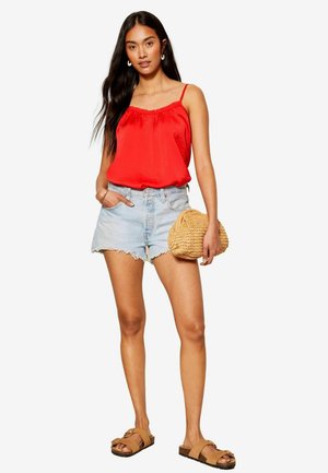STRAPPY RUFFLE EDGE  REGULAR FIT - Top - red