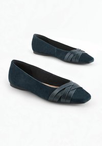 Next FOREVER COMFORTÂ® LEATHER SQUARE TOE BALLERINA SHOES - Balerinke - navy blue
