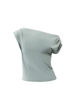 OXXO, OXXO BOAT NECK SHORT SLEEVE BLOUSE - Camiseta básica - green milieu