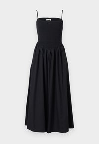 SMOCKED DIP WAIST MIDI DRESS - Robe de jour - black