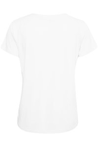 Vue de dos d’un t-shirt blanc uni à manches courtes et à col rond, présenté à plat sans motifs ni logos visibles.