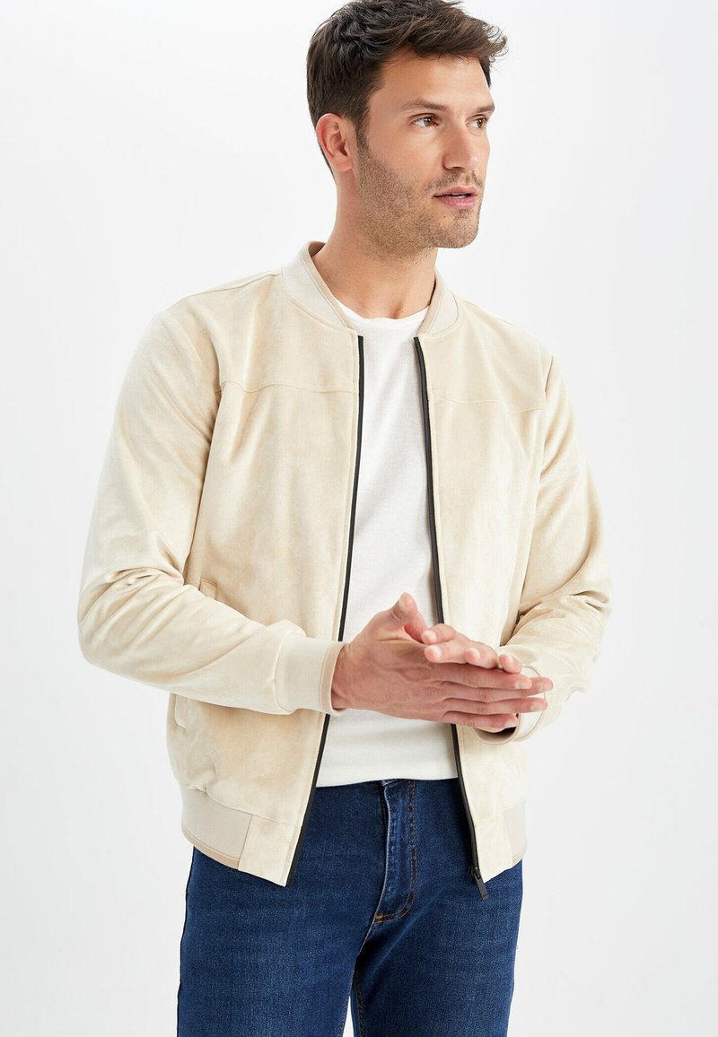 DeFacto SLIM FIT SUEDE Light jacket ecru/stone Zalando.ie