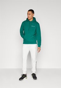 Champion ICONS HOODED SMALL LOGO - Jersey con capucha - dark green