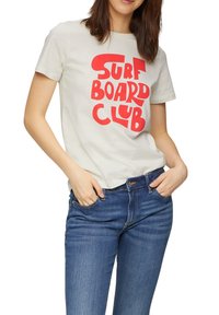 QS MIT FRONT - T-shirt print - creme