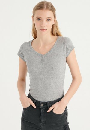 INSIDE CUELLO PICO - Top - gris