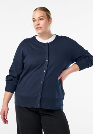 FLASH - FEIN-MIT RUNDHALSAUSSCHNITT - Strickjacke - navy blazer