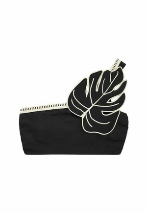 ONE SHOULDER LEAF - Vrchný diel bikín - black