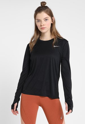 MILER - Sports shirt - black/reflective silver