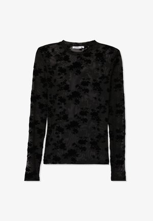 Terranova CON MOTIVO FLOREALE - Maglietta a manica lunga - nero