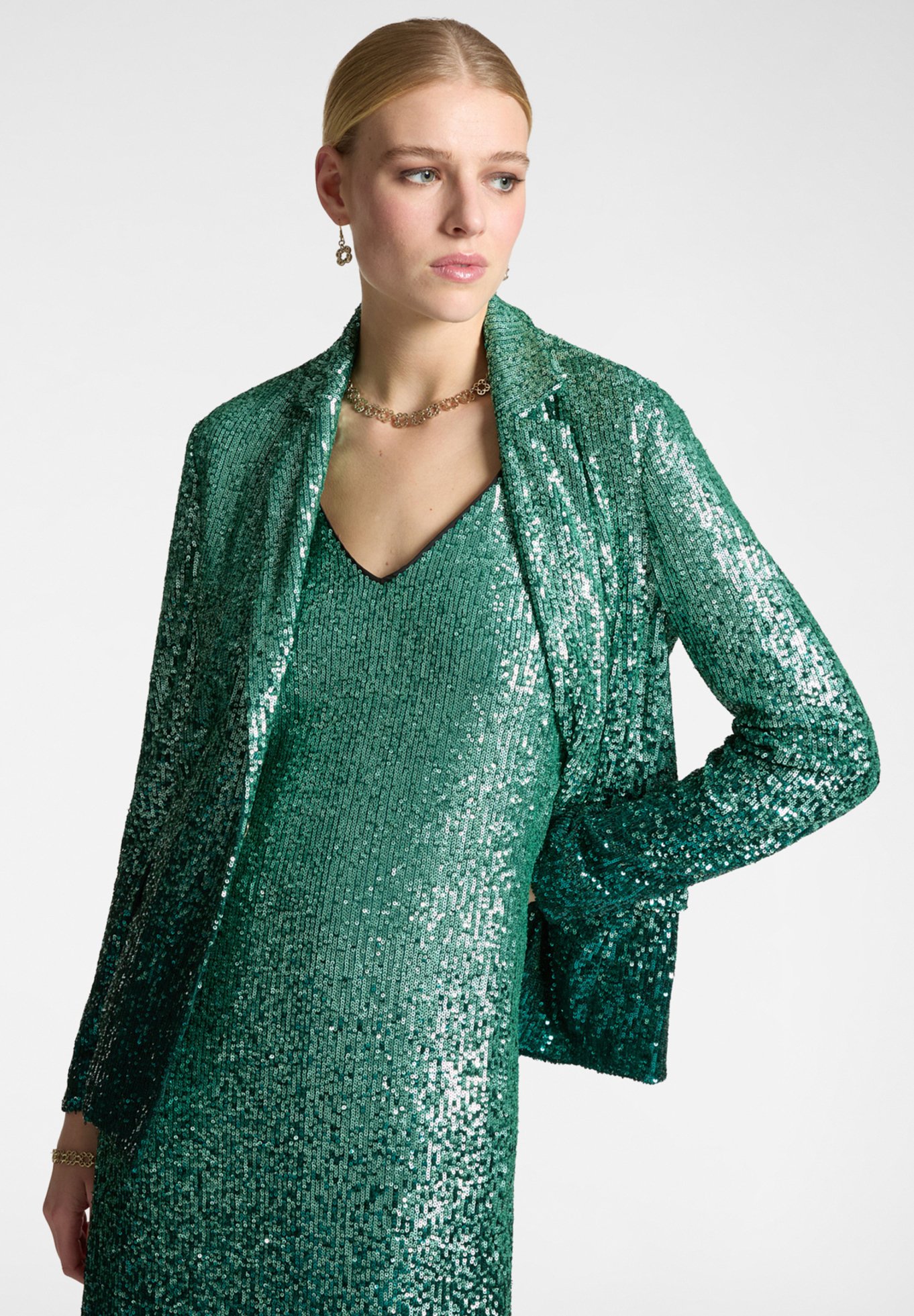Elena Mirò FULL PAILLETTES Blazer verde