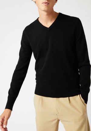 V-NECK - Strickpullover - noir
