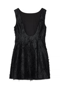 FRINGE SLEEVELESS MINI - Päevakleit - black