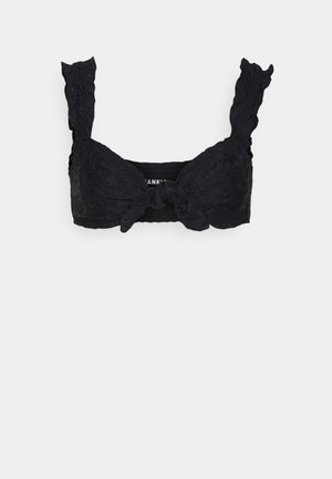 Frankies Bikinis COLBY EYELET - Bikinitopp - black