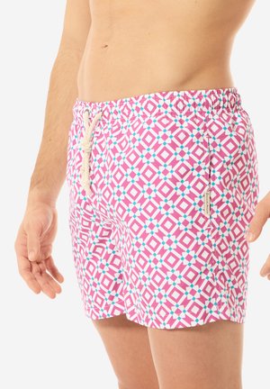 Swimming shorts - purple light blue white graphic print