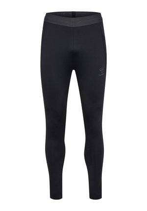 Leggings neri in tessuto morbido e elastico. Presentano un ampio elastico in vita e due tasche laterali. Logo discreto sul lato anteriore sinistro in basso.