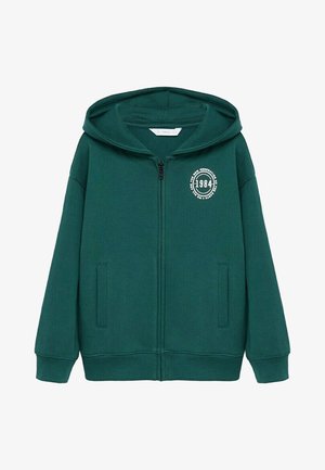 ROUND - Mikina na zip - verde biliardo