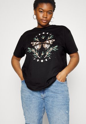 T-shirt med print - black