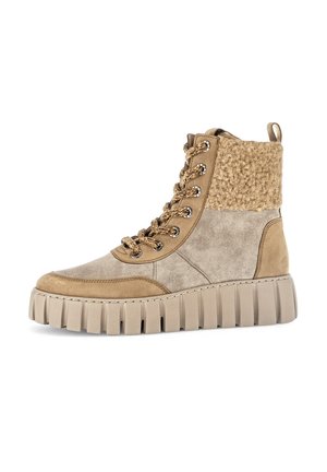 Platform ankle boots - desert wood mic