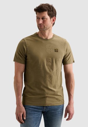 PME Legend, PME LEGEND - T-SHIRT WITH ALLOVER JACQUARD PATTERN -  - - T-shirt print - dusky green