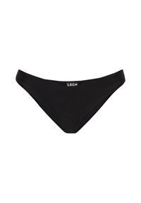 Black bikini bottom with a seamless design, featuring a low-rise cut and a small "LSCN" logo on the waistband. Smooth texture, no additional accents.