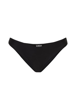 Black bikini bottom with a seamless design, featuring a low-rise cut and a small "LSCN" logo on the waistband. Smooth texture, no additional accents.