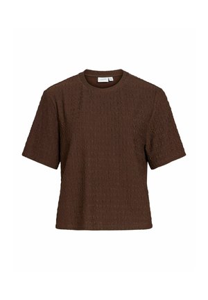 VILA, SHORT SLEEVED TOP VIMONERA ROUND NECK - T-shirt basique - coffee bean