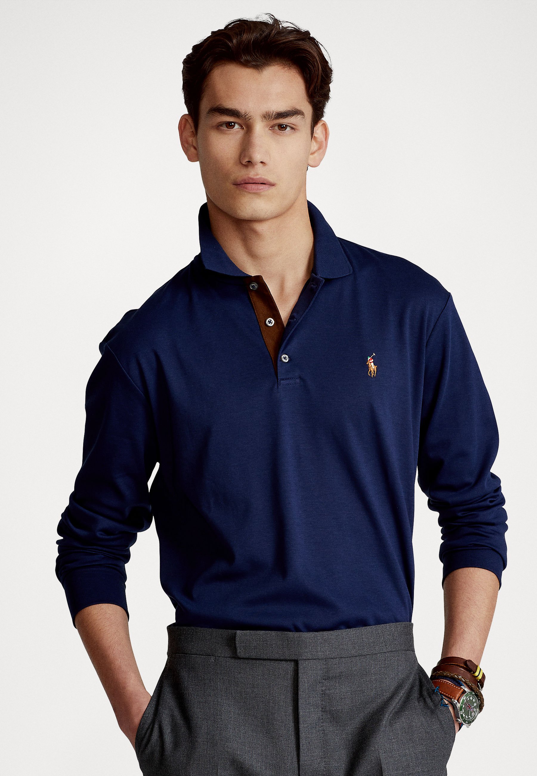 Polo Ralph Lauren LONG SLEEVE - Poloshirt - refined navy/donkerblauw -  Zalando.nl