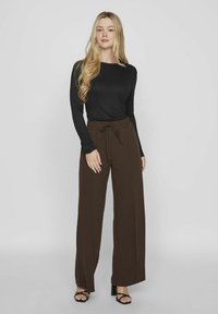 VILA VICLUA HW WIDE NOOS - Hlače - coffee bean