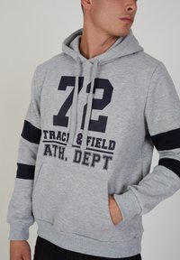 Brave Soul JAMMER - Sweat à capuche - grey marl/navy
