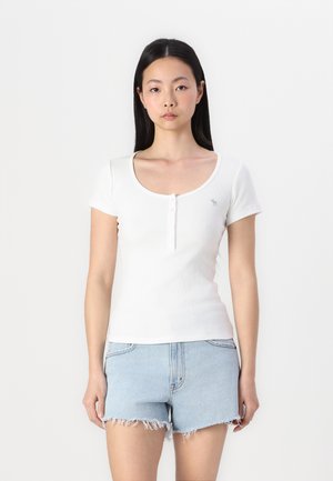 Short-Sleeve Icon Henley Rib Top - T-Shirt basic - white