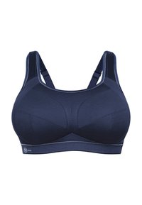 Merimies urheilusukka, joka on valmistettu teksturoiduista materiaaleista; siinä on leveät säädettävät olkaimet ja hengittävät paneelit, joissa on kontrastiväristä tikkausta.